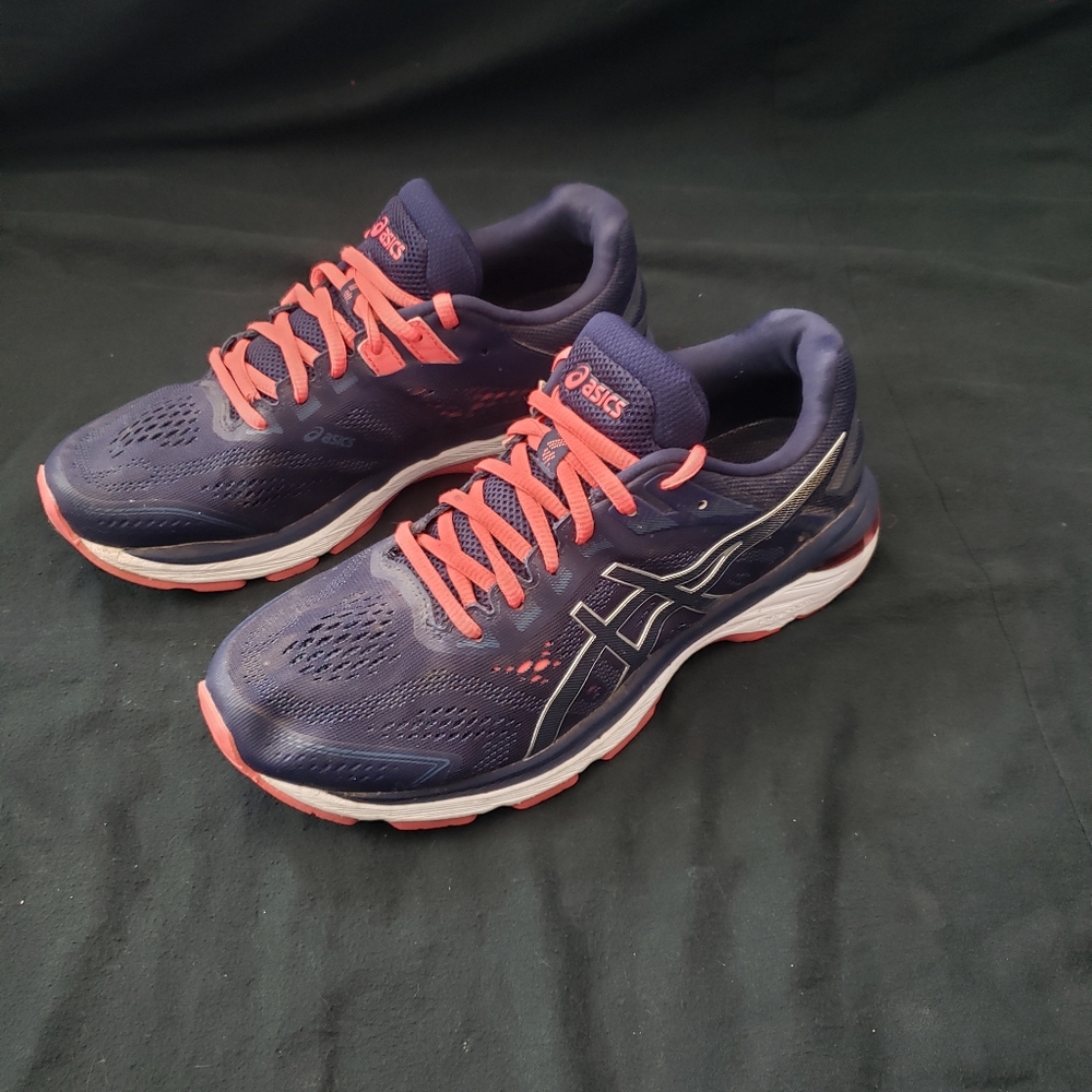 Asics Womens GT 2000 7 Running Shoes Sneakers sz 8.5 Wide 1012A146 Blue/Pink.